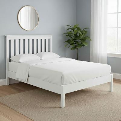 Bordeaux Slatted Bed - White - Sizes Available