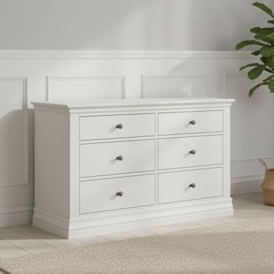 Bordeaux Wide Chest - 6 Drawer - Cotton