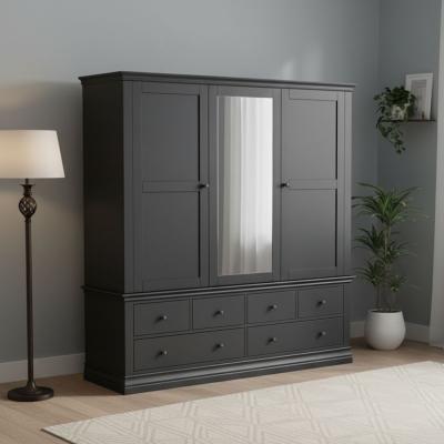 Bordeaux Combi Wardrobe - 3 Door - Charcoal