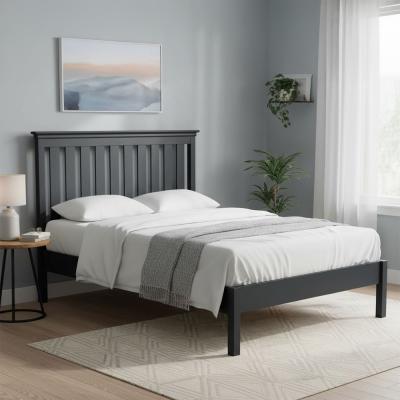 Bordeaux Slatted Bed - Charcoal - Sizes Available
