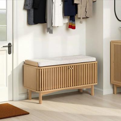 Soho Hallway Bench - 2 Door - Slatted - Oak