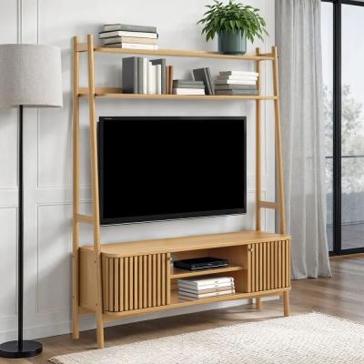 Soho TV Unit - Slatted Ladder Storage - Oak