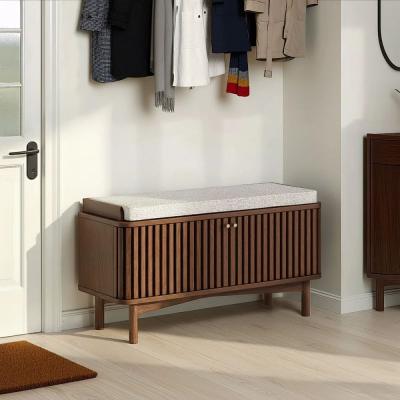 Soho Hallway Bench - 2 Door - Slatted - Dark Oak