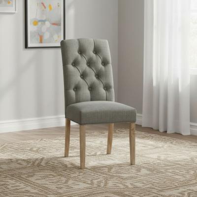 Salcombe Chelsea Dining Chair - Set of 2 - Oak & Grey Fabric