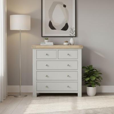 Salcombe Chest - 2+3 Drawer - Grey Oak
