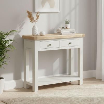 Salcombe Console Table - 2 Drawer - Grey Oak