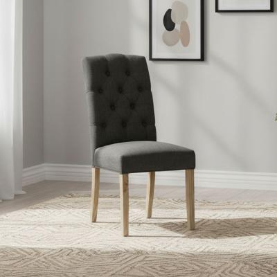 Salcombe Chelsea Dining Chair - Set of 2 - Oak & Charcoal Fabric
