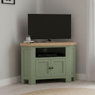Salcombe TV Unit - 2 Door Corner - Sage Oak
