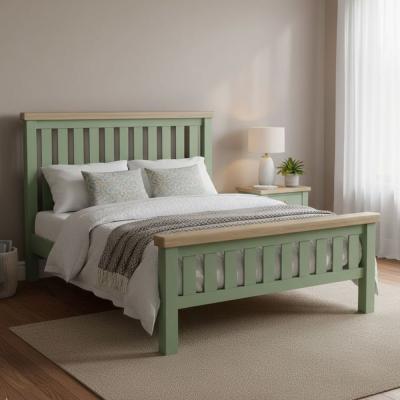 Salcombe - Slatted Bed - Sage Oak - 5ft King Size