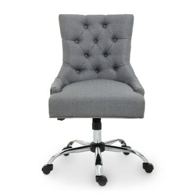 Anita Office Chair - Grey Fabric with Chrome Base