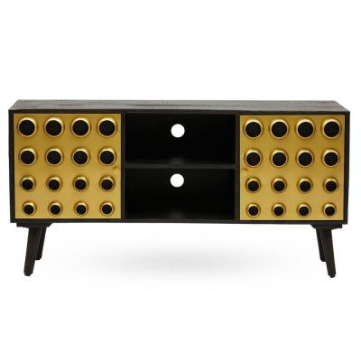 Arti Black Mango Wood 2 Door TV Unit