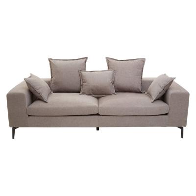Avignon Sofa - 3 Seater - Grey Fabric with Black Metal Legs