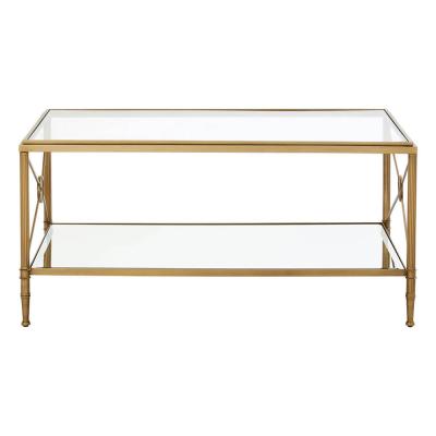 Axis Coffee Table - Clear Glass with Gold Metal