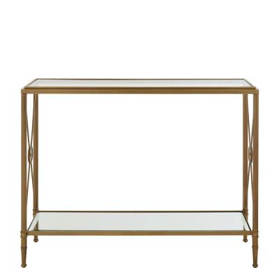 Axis Console Table - Clear Glass with Gold Metal