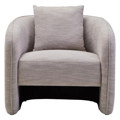 Bilani Chair - Curved - Grey Linen Fabric