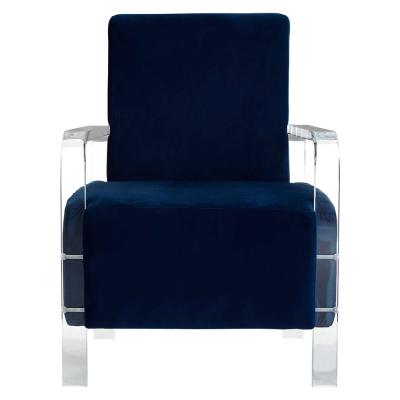 Clarence Accent Chair - Blue Velvet Fabric
