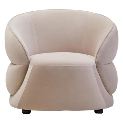 Darla Chair - Curved - Stone Velvet Fabric