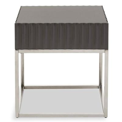 Genoa Grey High Gloss Square Side Table