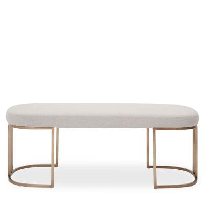 Gilden Bench - Curved - Grey Fabric with Gold Legs