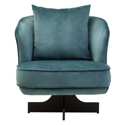 Hale Lounge Chair - Swivel - Azure Velvet Fabric