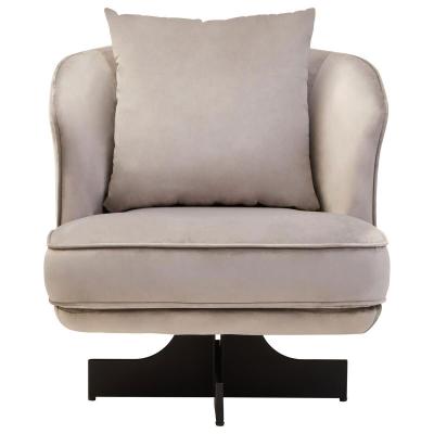 Hale Lounge Chair - Swivel - Grey Velvet Fabric