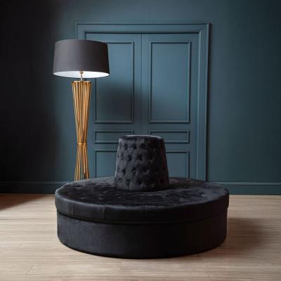 Hartford Black Velvet Fabric Modular Round Sofa