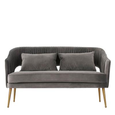 Hendricks Sofa - 2 Seater - Grey Velvet Fabric