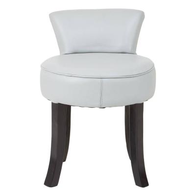 Kendari Lounge Chair - Grey Leather with Round Back