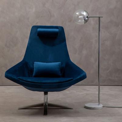 Kalo Chair - Curved - Navy Velvet Fabric