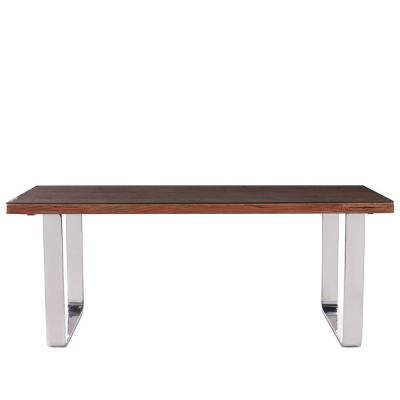 Kerala Dining Table - 8 Seater - 200cm - Clear Glass with Silver Base