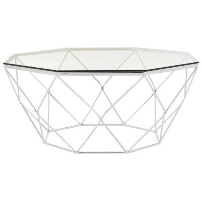 Allure Coffee Table - Octagonal - Glass - Chrome Base