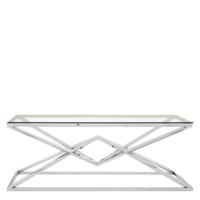 Allure Coffee Table - Clear Glass - Silver Base