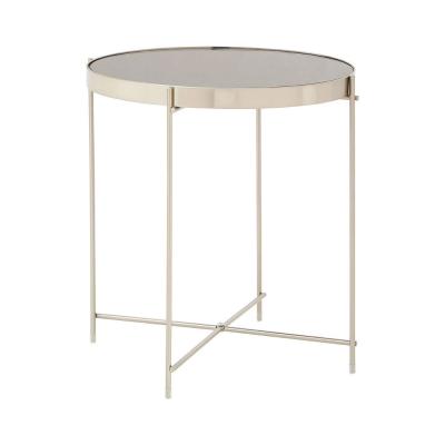 Allure Grey Mirrored Round Side Table