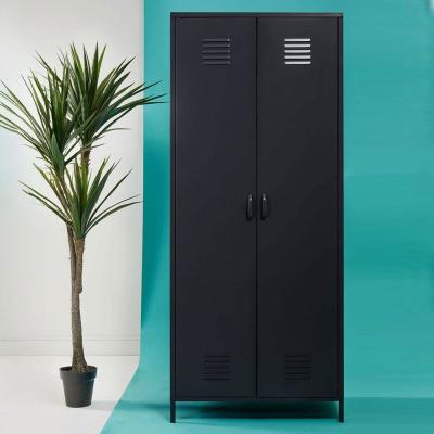 Academy Metal Wardrobe - 2 Door - Black