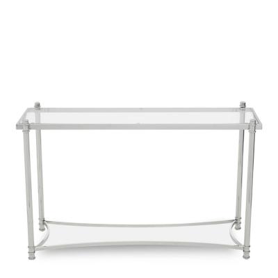 Ackley Console Table - Clear Glass - Silver Legs