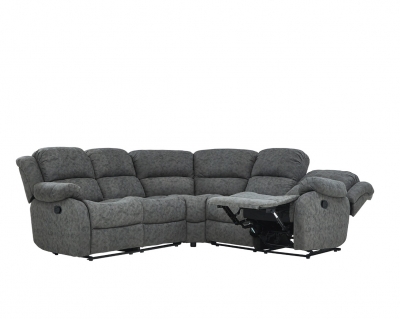 Product photograph of Anton Zonica Fabric Charcoal Reclining Corner Sofa from Choice Furniture Superstore