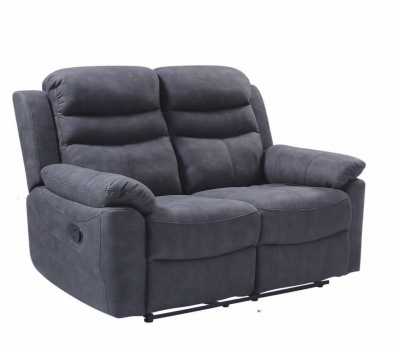 Product photograph of Conway Gloucester Fabric Charcoal 2 Seater Recliner from Choice Furniture Superstore