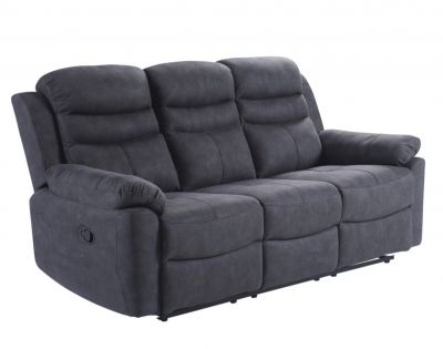 Product photograph of Hooven Fabric Charcoal 3 Seater Recliner from Choice Furniture Superstore