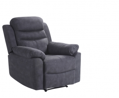 Product photograph of Conway Gloucester Fabric Charcoal Reclining Armchair from Choice Furniture Superstore