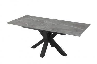 Product photograph of Sintered Stone Ceramic Black Base Extending Dining Table from Choice Furniture Superstore