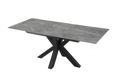 Sintered Stone Ceramic Black Base Extending Dining Table