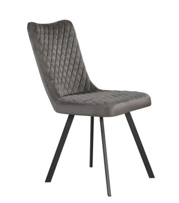 Grey Velvet Fabric Dining Chair Sold In Pairs