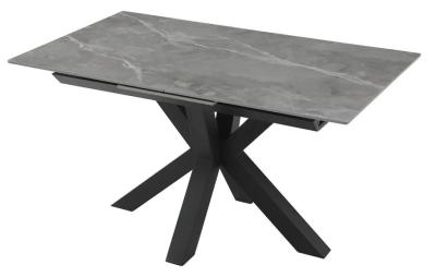 Product photograph of Sintered Stone Ceramic Black Base Extending Dining Table from Choice Furniture Superstore