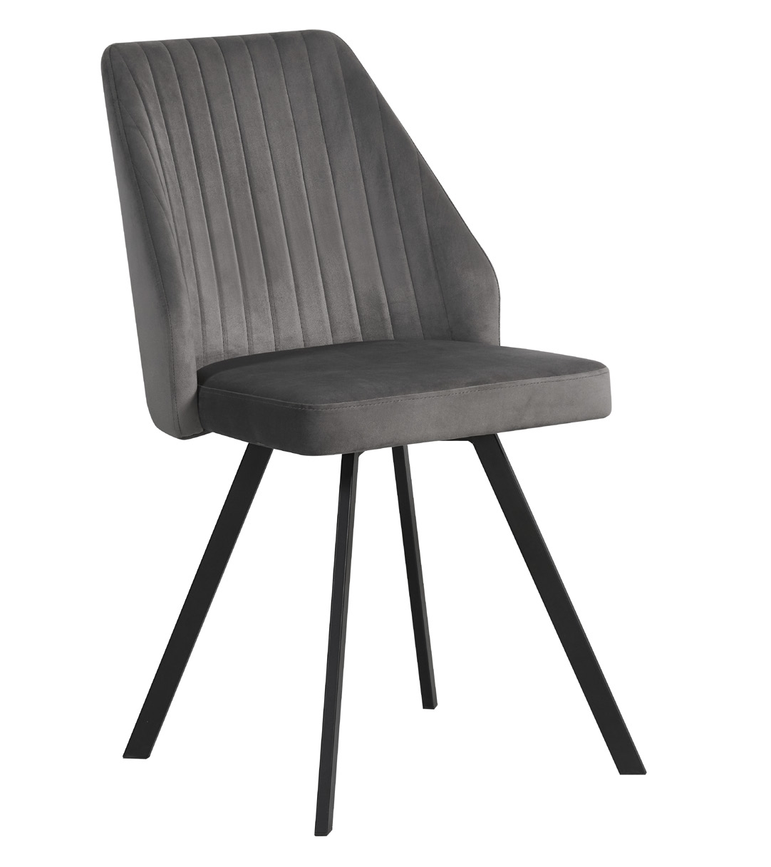 2 x Clairton Dark Grey Velvet Dining Chair