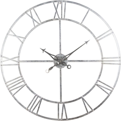 Hill Interiors Large Silver Foil Skeleton Wall Clock 102cm X 102cm