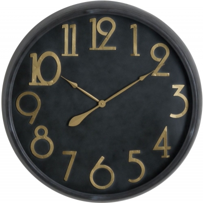 Hill Interiors Soho Brass And Black Large Clock 80cm X 80cm