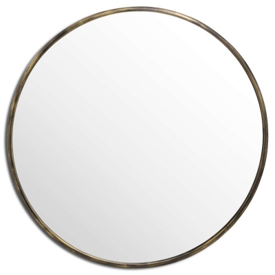 Product photograph of Antique Brass Round Wall Mirror - 120cm X 120cm from Choice Furniture Superstore