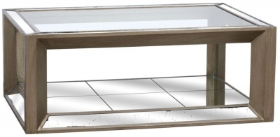 Product photograph of Augustus Coffee Table - Aged Mirrored And Antique Metallic Finish from Choice Furniture Superstore