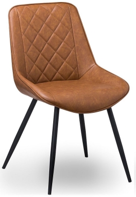 Product photograph of Avalon Brown Faux Leather Dining Chair Sold In Pairs from Choice Furniture Superstore