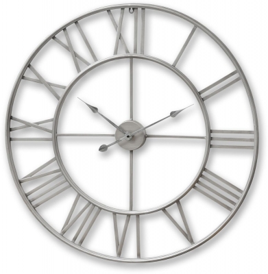 Hill Interiors Large Silver Skeleton Wall Clock 80cm X 80cm